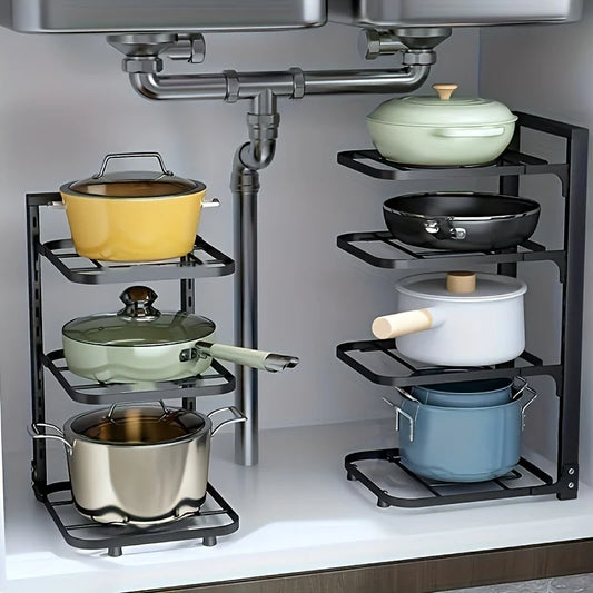 Solva360™ Adjustable Pot & Pan Organizer Rack